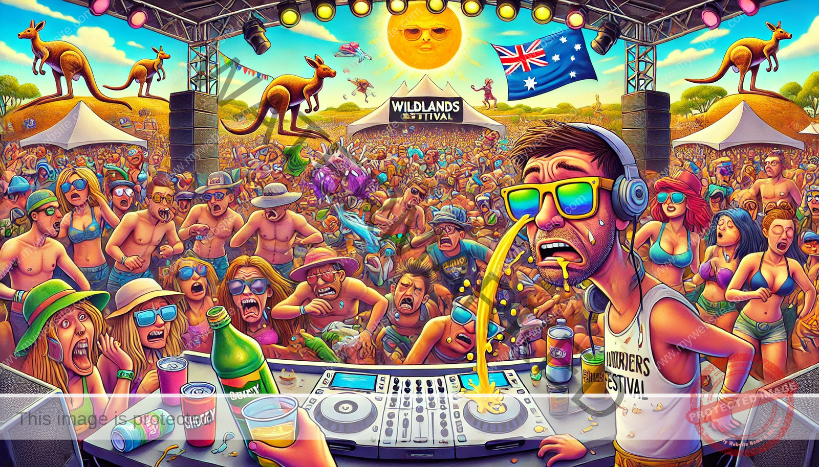 The worry DJ at a Aussie rage