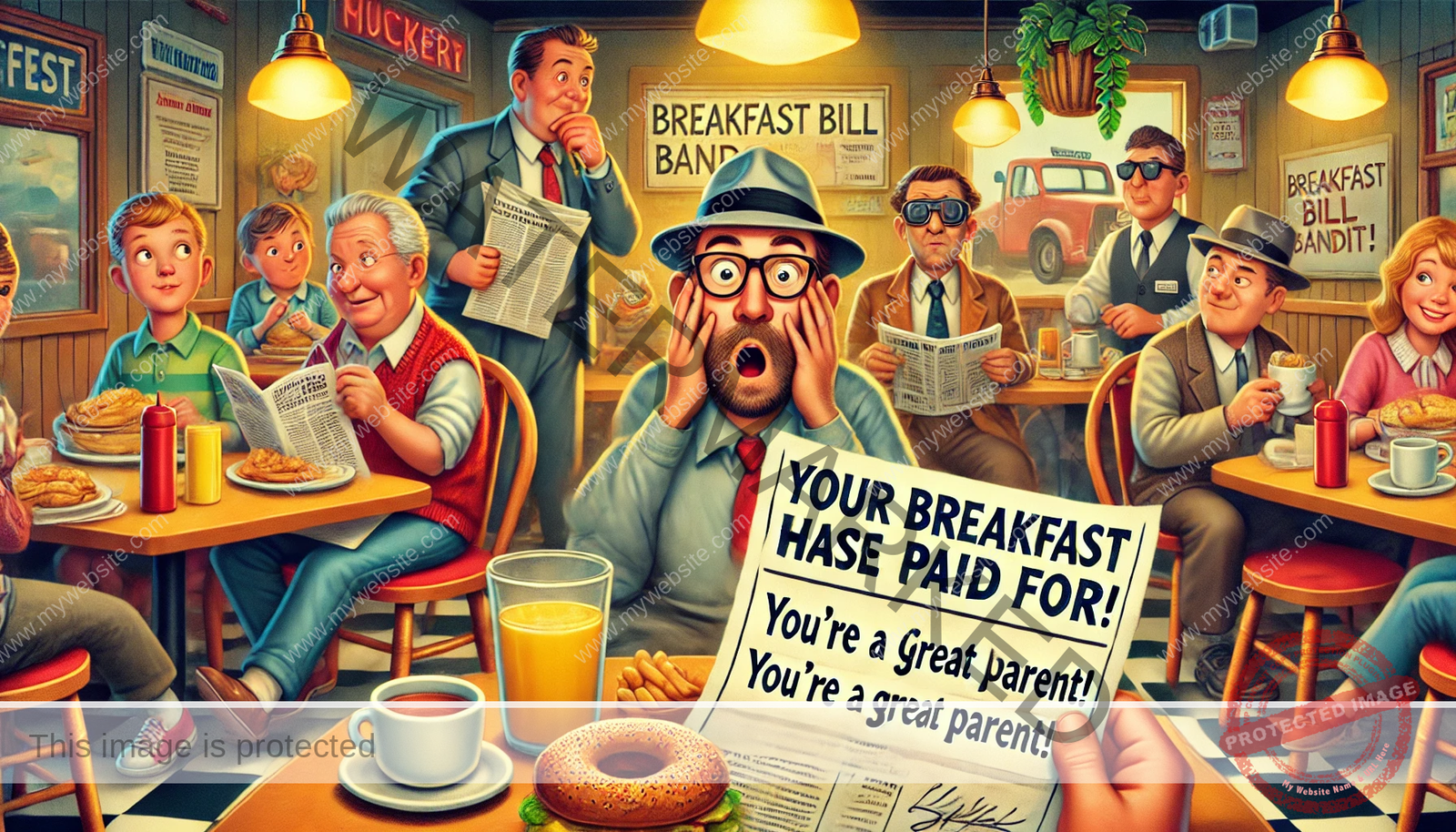 🍽️ The Breakfast Bill Bandit: A Mystery of Kindness, Syrup, and Secret Generosity 🕵️‍♂️✨